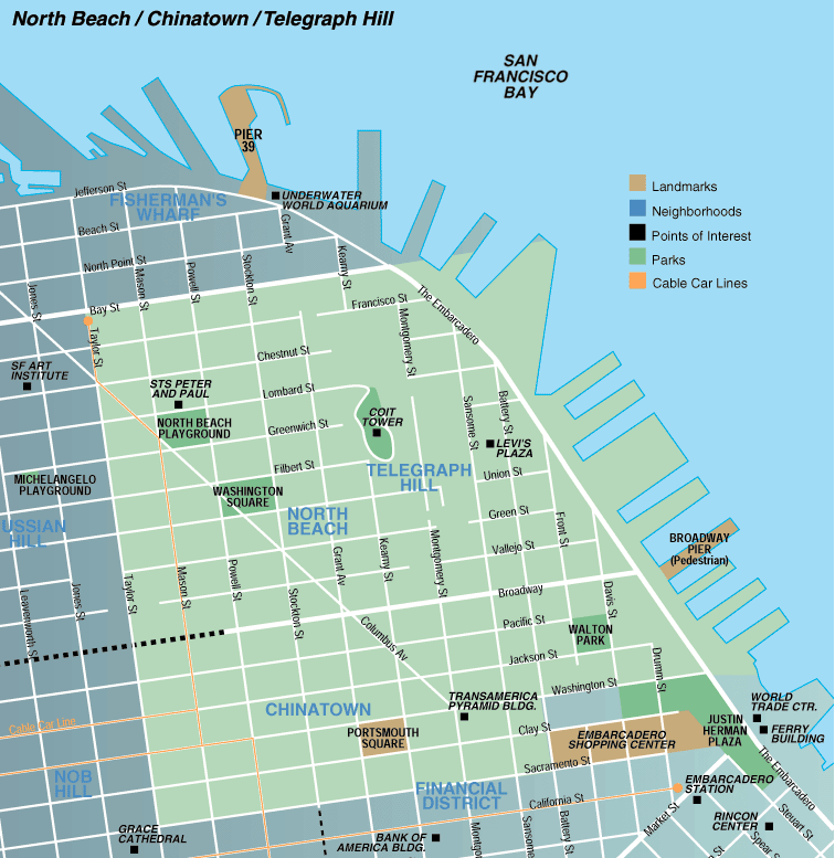 north beach mapa